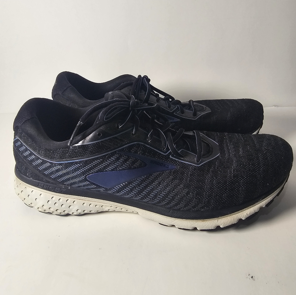 Brooks Ghost 12 Running Shoe Black /Blue Men's 13 D